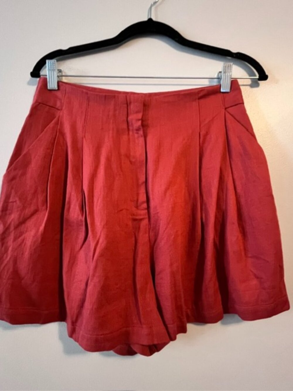 ASOS Design Linen Blend Red/Orange High Rise Shorts
